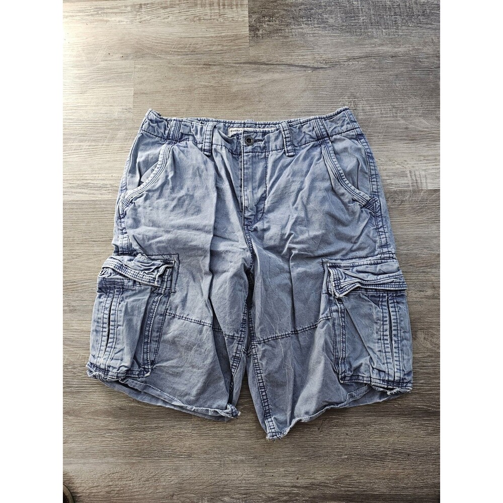 AMERICAN EAGLE OUTFITTERS LONGBOARD CARGO SHORTS BLUE MENS SIZE 32 HEAVYWEIGHT